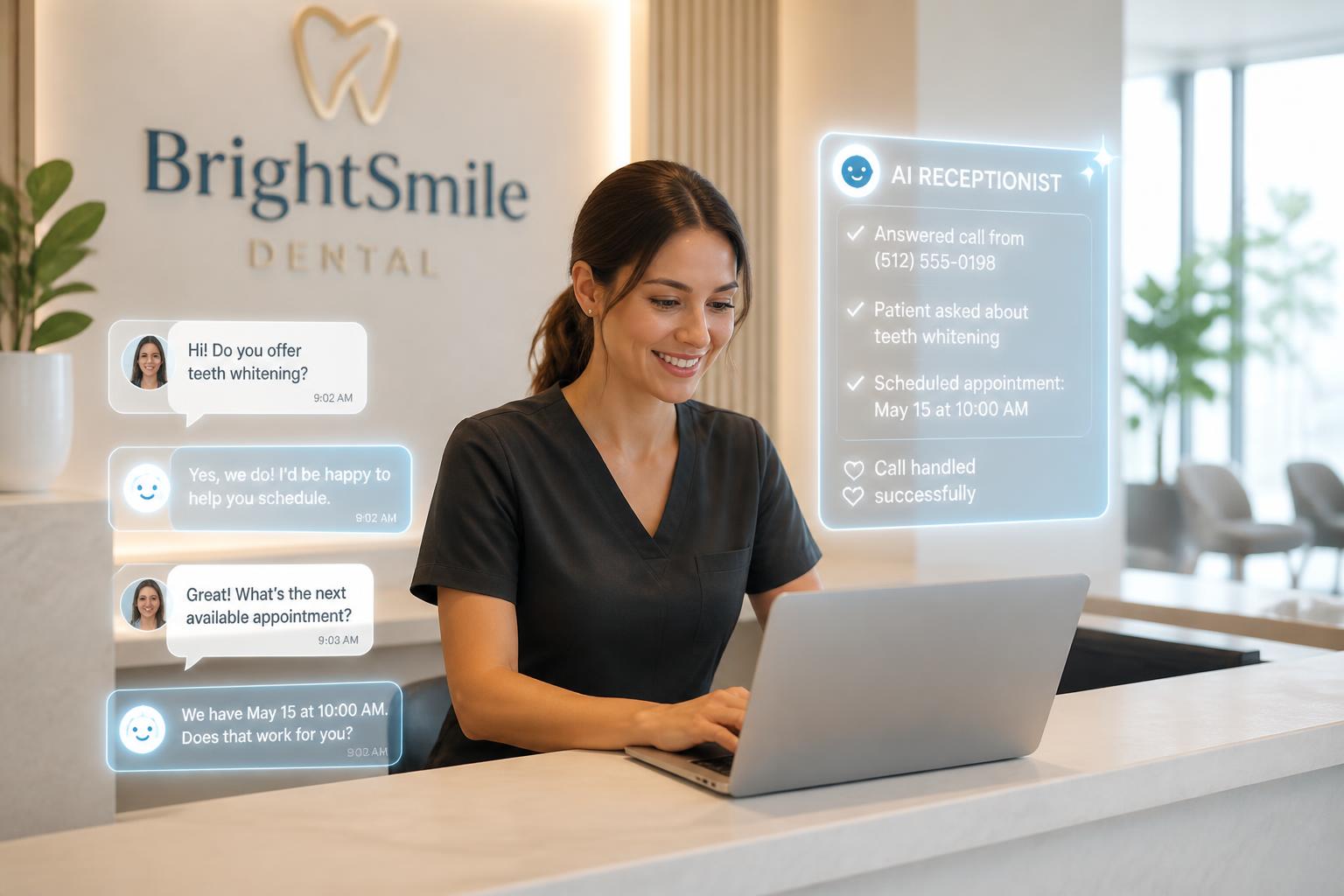 Recepcionista de IA ayudando en Clínicas dentales y médicas